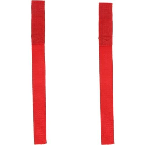 Set of 2 Polyester Red Winch Hook Pull Strap Universal ATV Parts 8cm / 3.15 In