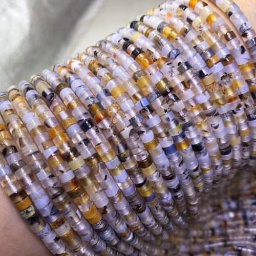 Loose beads Tourmaline/prehnite/sunstone/OPAL 2*4MM ROUNDELLE for DIY wholesale 14" FPPJ gemstone