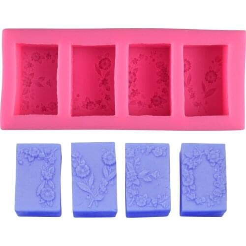 New Four-hole Garland Flower Fondant Silicone Mold Cake Decoration Mold Handmade Soap Mold DIY Baking Mold Soap Making Supplies