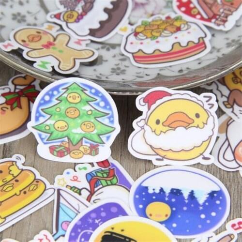New 40 cute christmas chicks stickers bike laptop car styling skateboard graffiti funny DIY sticker home wall decoration toy