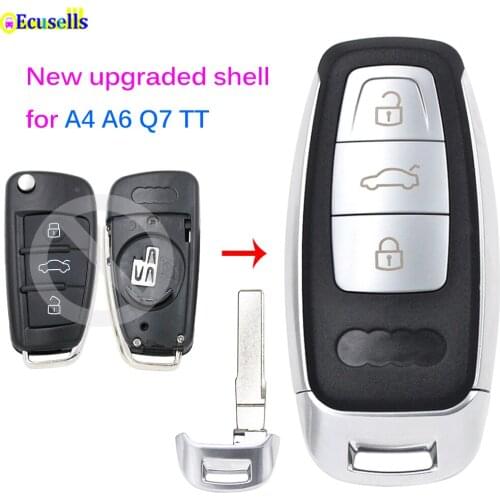 New Upgraded Car Remote Key Shell Keyless Smart Key Case for Audi A3 A4 A6 A5 A7 A8 TT Q5 Q7 Remote Key Cover HAA Uncut