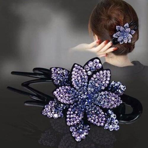 New Rhinestone Three-tooth Duckbill Hairpin Duckbill Clip Headgear
