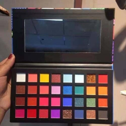 Brighten Eyeshadow Makeup 32 Colors Matte & Shimmer Pigment Pressed Powder Palette Cosmetics Easy To Wear 24Pcs/lot DHL Free