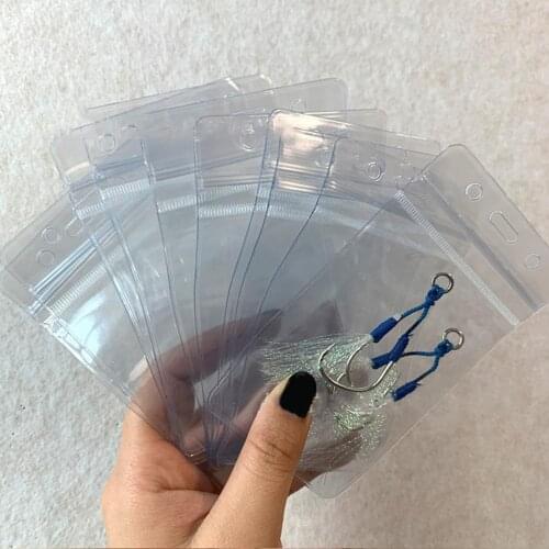50Pcs Clear Card Holder Lightweight Portable Professional Energy-saving PVC Packaging Resealable Zipper Fishing Lures Bag for St