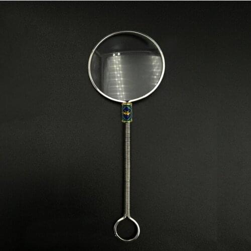 Handheld Reading mirror Handmade glasses Silver monocle
