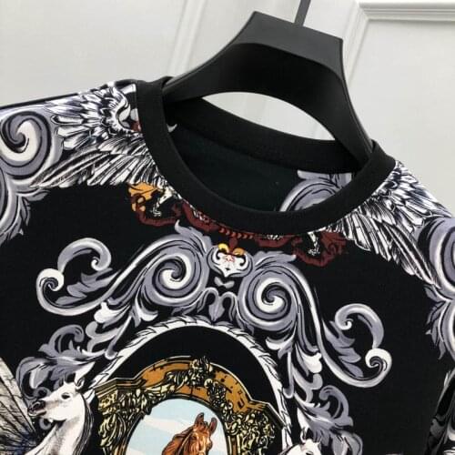 Horse Print Vintage Loose Autumn Cotton Sweatshirt Casual Hoodies Streetwear Plus Size Men Women XXXL
