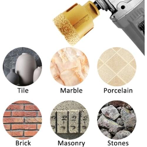 SHDIATOOL 1pc Diamond Drilling Core Bit Dry Vacuum Braze Diamond Drill Bit M14 Tile Hole Saw Stone Drill Bit Crown Drilling Bit