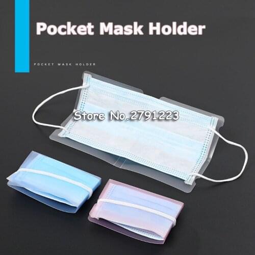 2020 10PCS PP Mask Storage Folder Foldable Temporary Storage Box Portable Plastic Bag Safe Storage Box Unisex Mask Storage Clip