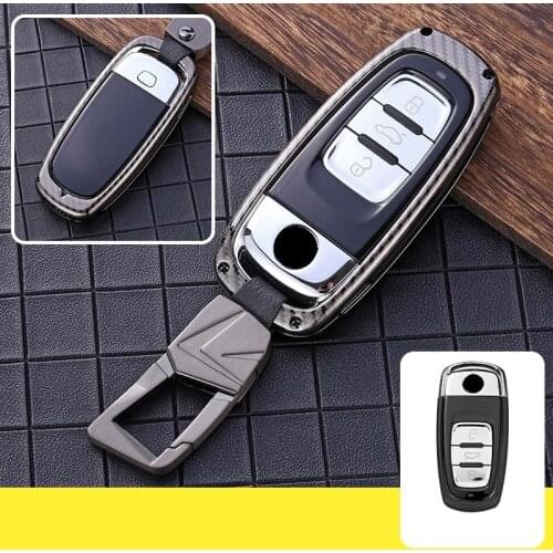 Carbon Fiber Style Zinc Alloy Car Key Case Cover Shell Protector Styling Accessories for VW volkswagen Phideon 2016 2017 2018
