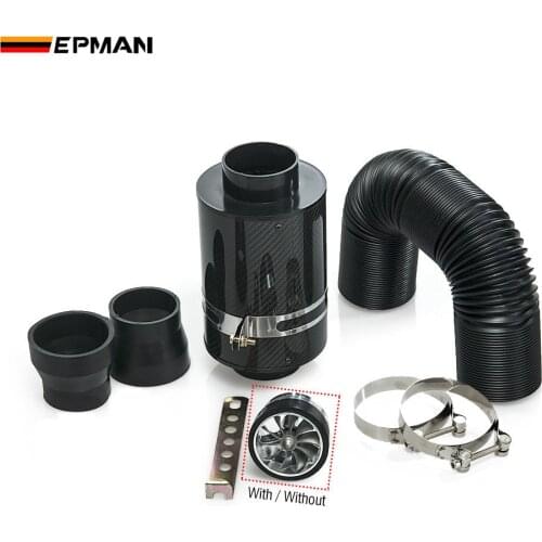 Universal Cold Feed Induction Kit & Carbon Fibre Air Intake Filter Box with fan For BMW E46 M3/330/328/325 M52 EP-FB2303