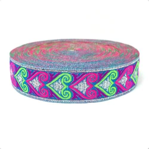 ZERZEEMOOY 3/4'' 20mm 10yards/lots filamentary silver Color peach heart Woven Jacquard Ribbon dog chain accessories KTZD16051001