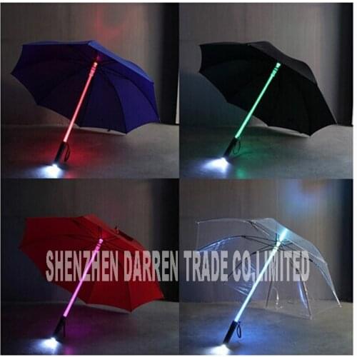 10pcs led flash light umbrella pink umbrella bottle umbrella torch at night walkers LED lamp super automatic business umbrella