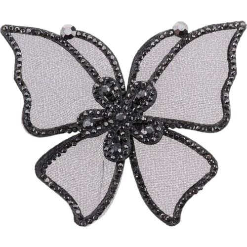 1pcs DIY Women Rhinestone Bow Butterfly Shoe Flower Hat High Heels Decoration Charms Clips