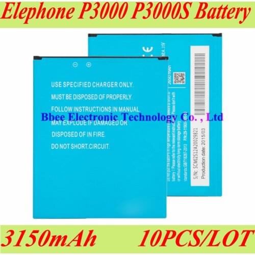 10PCS/LOT 3150mAh For Elephone P3000 P3000S Battery Batterie Bateria AKKU Accumulator PIL Mobile Phone