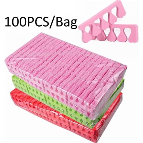 100pcs Soft Foam Sponge Toe Finger Separator Nail Art Tools Feet Care Manicure Pedicure Salon Use Accessories NA043