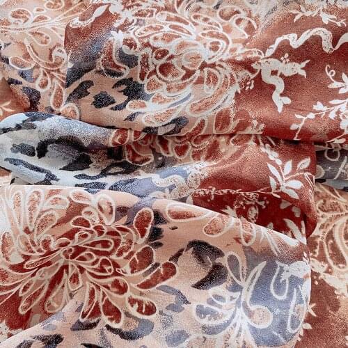 100cm*115cm Georgette Fabric Leopard Print Mulberry Silk Blended Fabric for DIY Sewing Clothing Shirt Dress Scarf Hanfu