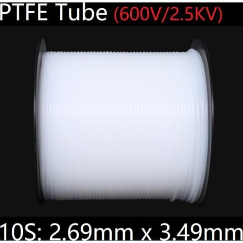 10S 2.69mm x 3.49mm PTFE Tube T eflon Insulated Rigid Capillary F4 Pipe High Temperature Resistant Transmit Hose 600V White