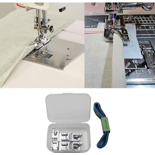 3Pieces Hemmer Foot Sewing Machine Rolled Hem Presser Foot fit for Brother Singer Domestic Sewing Machine Accessories