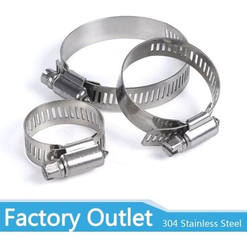 5/10pcs Stainless Steel Drive Hose Clamp Tri Clamp Adjustable Fuel Line Pipe Worm Gear Clip Clamp Tube Fasterner Clip