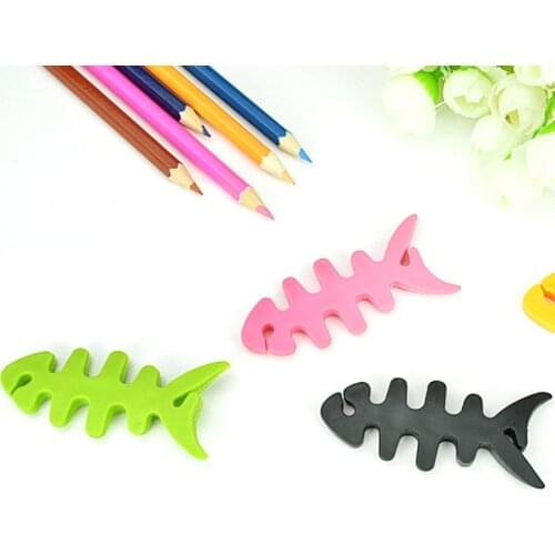 5pcs Random Color Cord Cable Organizer Desk Tidy Wrap Wire Fishbone Winder Earphone Headphone Holder Cable Winder