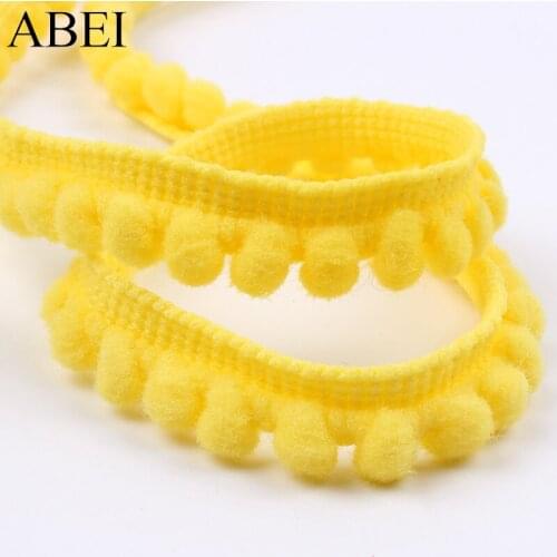 5 Yards/lot 12mm Lace Trims Pompom Ball Fringe Ribbon DIY Sewing Material Pom pom Lace Handmade Craft Accessories DIY Fabric
