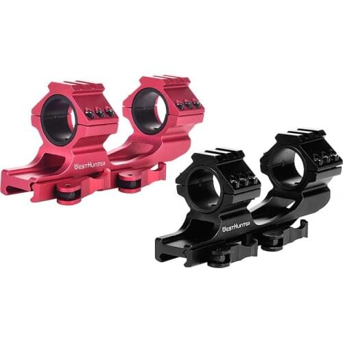 Quick Release Cantilever Red Scope Rings 25.4mm/30mm Dual Rings One Piece Scope Mount QD Cam Locks Picatinny Rifle Scope Mount