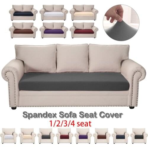 3/4 Seater Stretchy Sofa Seat Cushion Cover Slip Covers Protector Solid Colour Living Room Slipcover Decoration Elastic
