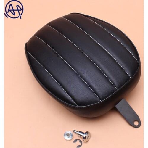 Black Vertical Motorcycle Passenger Rear Seat Pad Leather Pillow for Harley Sportster XL 1200 883 72 48 2010-2015