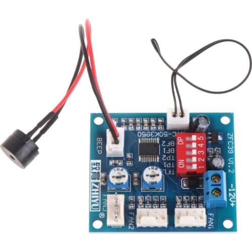 DC 12V 4A CPU Fan Temperature Control Regulator Thermostat PWM Speed Controller Module Alarm Buzzer Sensor