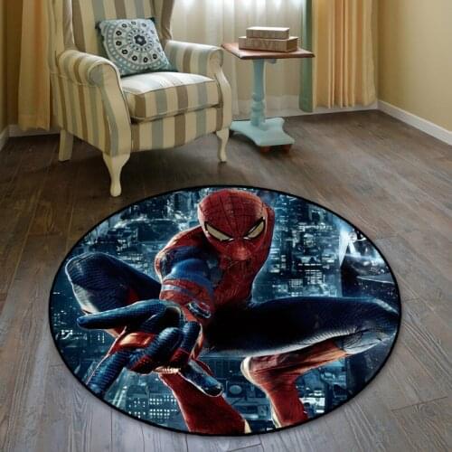 100cm Round Baby Playmat Spiderman Rug for Living Room Washable Bedroom Large Area Rugs Floor Carpet for Parlor Mat Home
