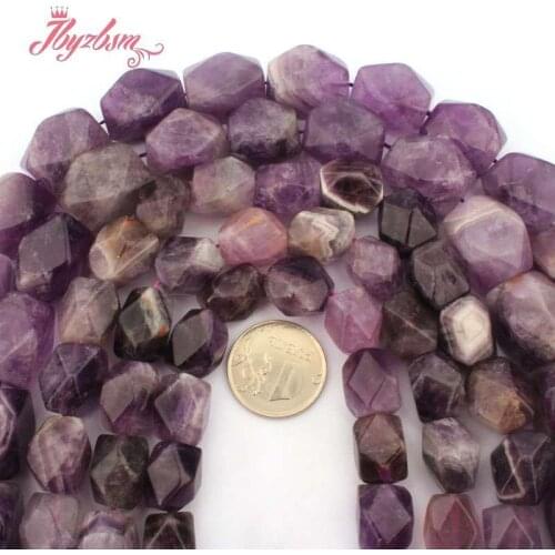 Faceted Amethysts Beads Freefrom Amethysts Quartzs Natural Stone Beads for DIY Accessories Jewelry Making Necklace Bracelet 15"