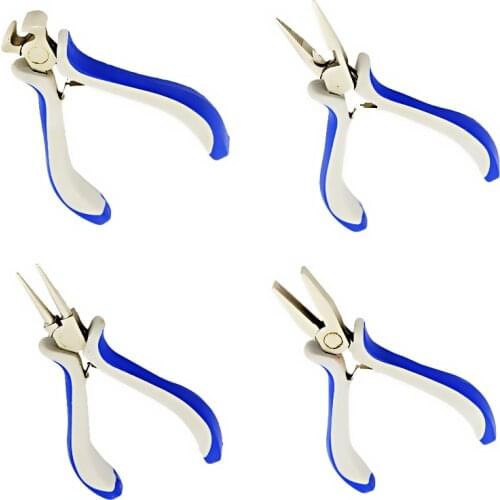 Jewelry Making DIY Tools Pliers, Flat Round Nose End Cutting Jewelry Plier, Ferronickel, Carbon-Hardened Steel