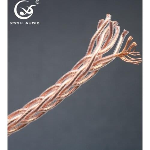 Speaker Cable Power Cord 8CU DIY YIVO XSSH Audio 8 core OCC PCOCC FOFC pure copper 4.5mm Flat Braid Car Aux Headphone Cables