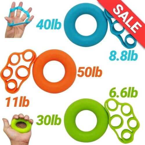 Finger Pull Ring+Resistance Bands For Training Rubber Loop Pull Ring Hand Grip Expander Forearm Wrist Training Carpal Fitness