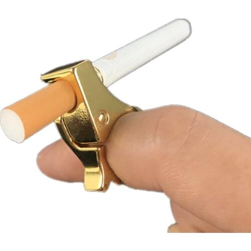 Creative metal smoking zinc alloy anti-scald anti-smoke yellow cigarette ring buckle