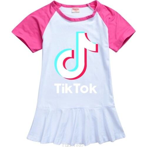 Girls Tik Tok 2021 Game Girls Summer Dresses Ice Silk Home Dress Big Girls Birthday Clothes Children Ruffle Dress