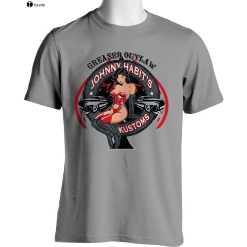 Summer Cheap Sale Pre-Cotton T Shirts for MenS Rock A Billy T Shirt Bikini Girl Greaser Custom Loweredt Shirt Graphics