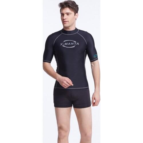 2016 Summer Short Sleeve Swim Surf Rash Guard Swimwear Men Blue Letter Print Diving Rashguard Sun-Protective Clothing S-3XL