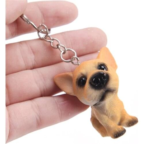Lovely Resin Animal Pet Dogs Key Ring Schnauzer Welsh Corgi Keychains Gift ForJewelry Key Chain For Dog Lover