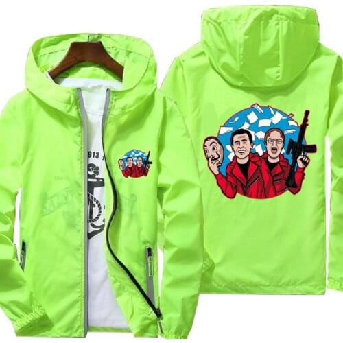 La Casa De Papel Jacket Men Women Waterproof Sun Protection Clothing Fishing Quick Dry Skin Windbreaker