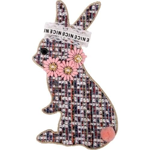 MAMAO Big cartoon rabbit embroidery patch animal patches badges applique patches for clothing package