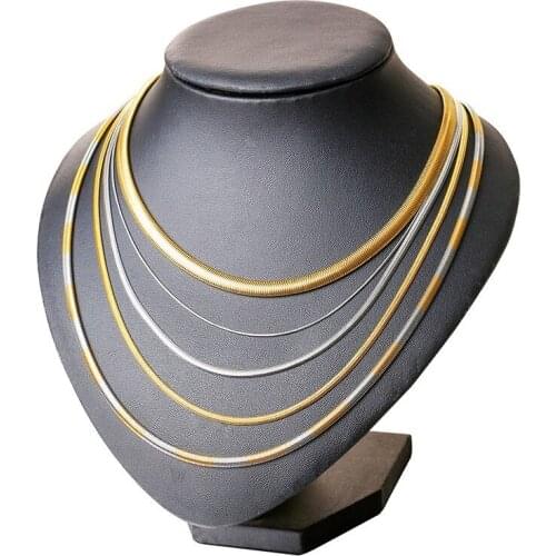 Snake Chain Necklace Stainless Steel Colar Jewelry