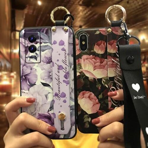 Durable Shockproof Phone Case For VIVO V21E 5G Soft Original Kickstand Phone Holder Lanyard