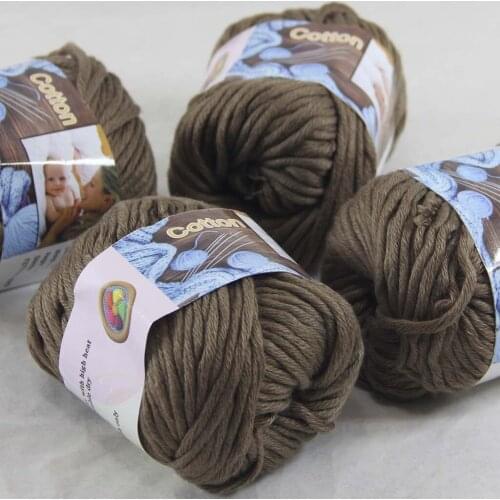 Sale 4 Ball x 50g Super Soft Pure Cotton Chunky Shawl Hand Knitting Womens Yarn Mocha Brown 422-13-4
