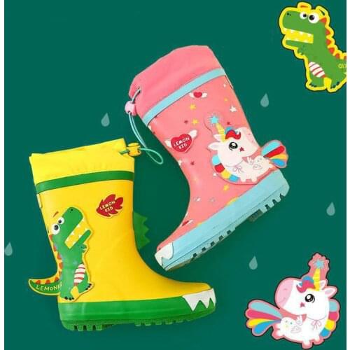 Unicorn Rain Boots Kids Boy Girls Rubber Boots New Cartoon Snow Boots For Children Waterproof Shoes Non-slip Baby Water Shoes