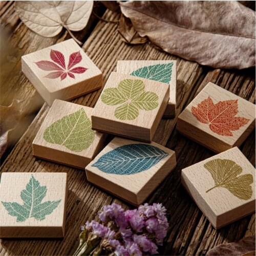 Vintage Ginkgo Sycamore Leaf Decoration Stamp Wooden Rubber Stamps For Scrapbooking Stationery DIY Craft Standard Stamp