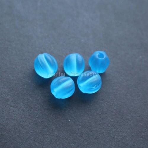 30Pieces /lot 8mm Glass lampwork beads pumpkin Beads Simply Ocean Blue Color for jewelry &DIY