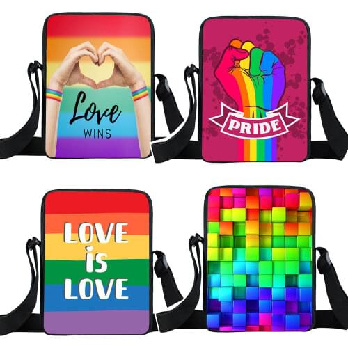 Rainbow Lgbt Crossbody Bag Lesbians Gays Handbag Bisexuals Transgender Shoulder Bag for Travel Lgbtq Love Wins Satchel Book Bags