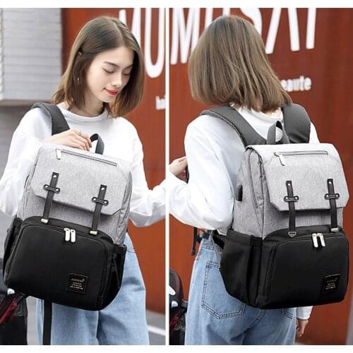 Mommy Backpack Changing Bags Maternity Nappy Baby Care Bag for Mummy Moms Stroller Pram Bag Usb Waterproof Travel Nursing