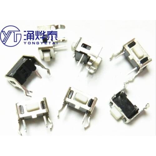 Tact switch 3*6 with stand 5.0MM height black body white head button 3*6*5.0